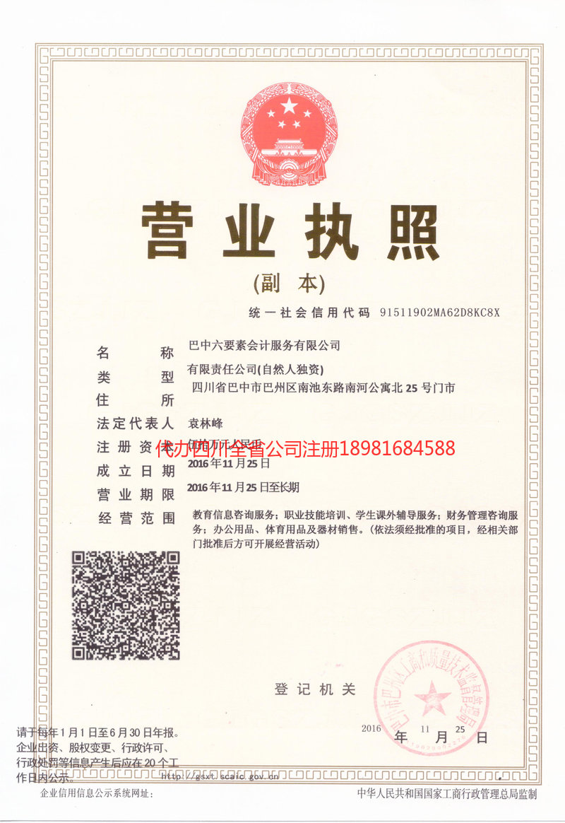 陇南陇南六要素会计服务有限公司